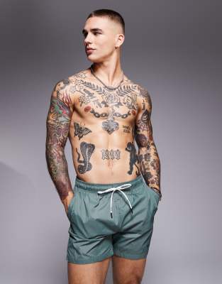 Hugo Red HUGO Haiti swim short in green