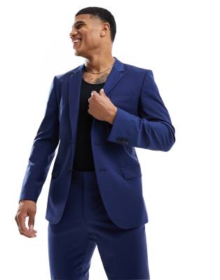 HUGO henry slim fit suit jacket in blue - ASOS Price Checker