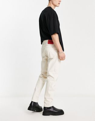 HUGO HUGO 634 tapered fit jeans in off white