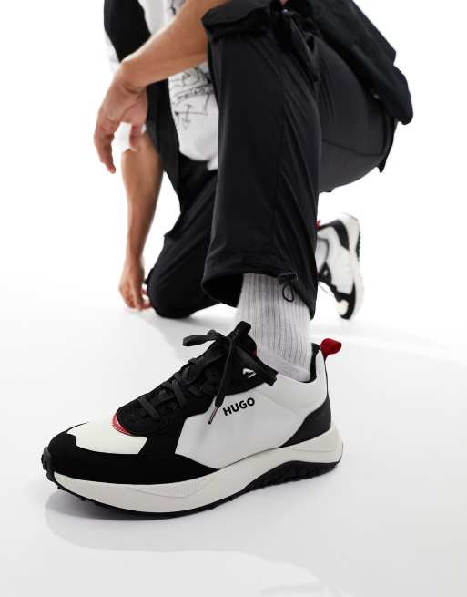 HUGO - Kane Runn - Hvide og sorte sneakers