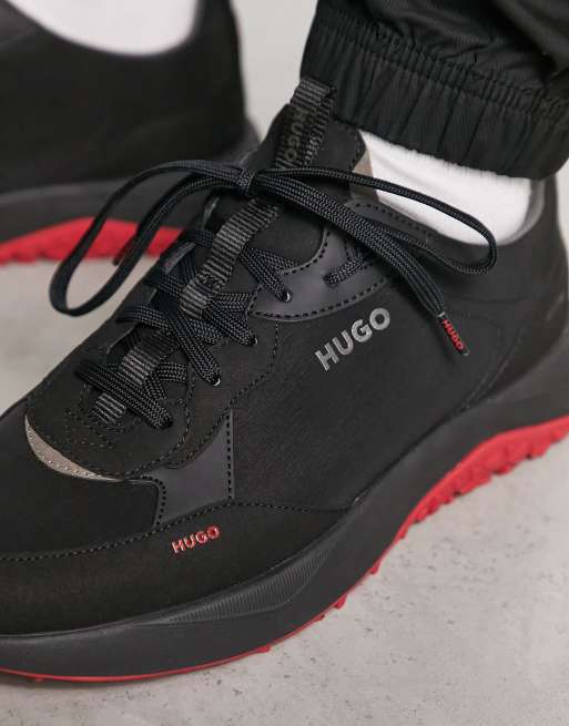 Black trainers 2025 with red soles