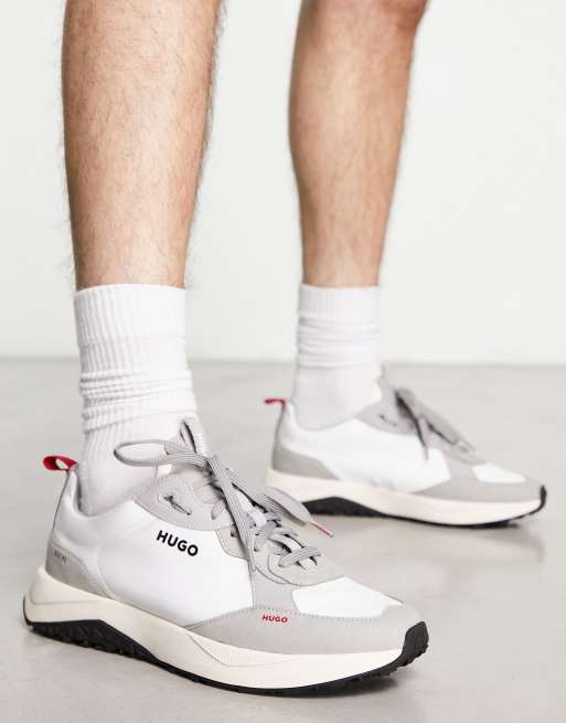 HUGO Kane Runn trainers in white and grey