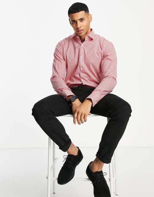HUGO - Koey - Slim fit overhemd in roze