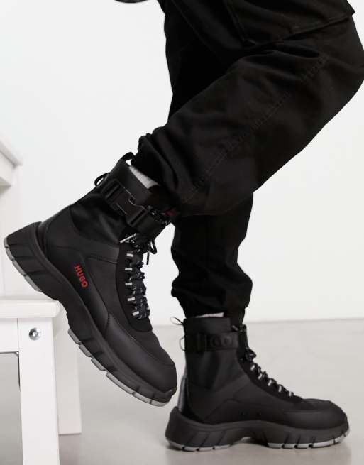 HUGO Kyle Hito hiking style boots in black | ASOS