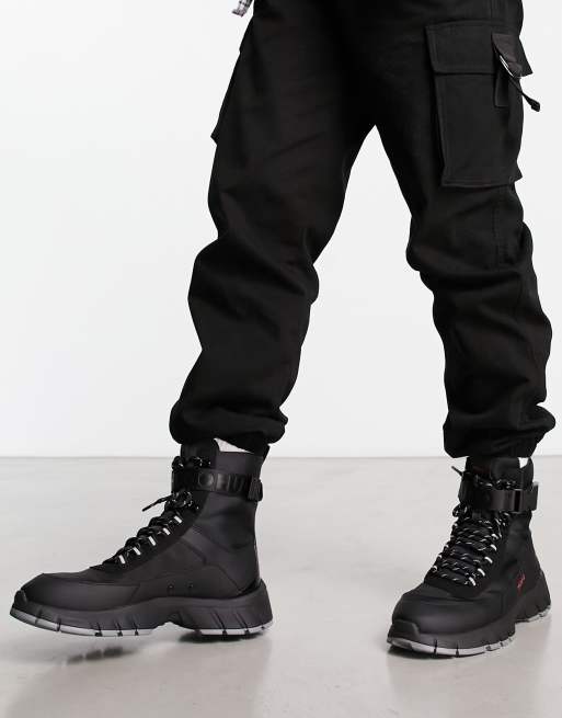 HUGO Kyle Hito hiking style boots in black, 4 of 4