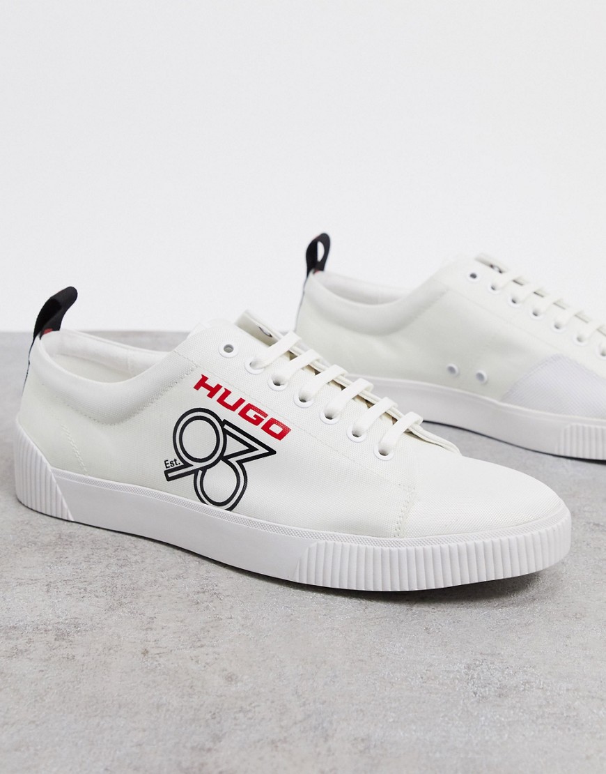 HUGO - Lage sneakers van ripstop-nylon-Wit