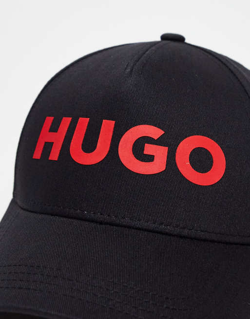 HUGO Merk Label Logo Baseball Cap in Blue for Men | UK