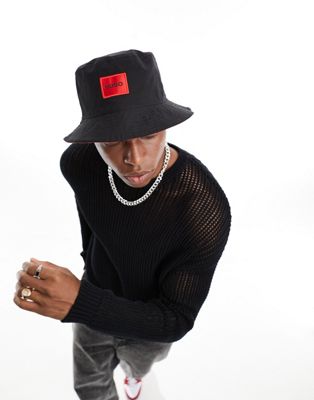 HUGO Larry reversible bucket hat in black and red - ASOS Price Checker