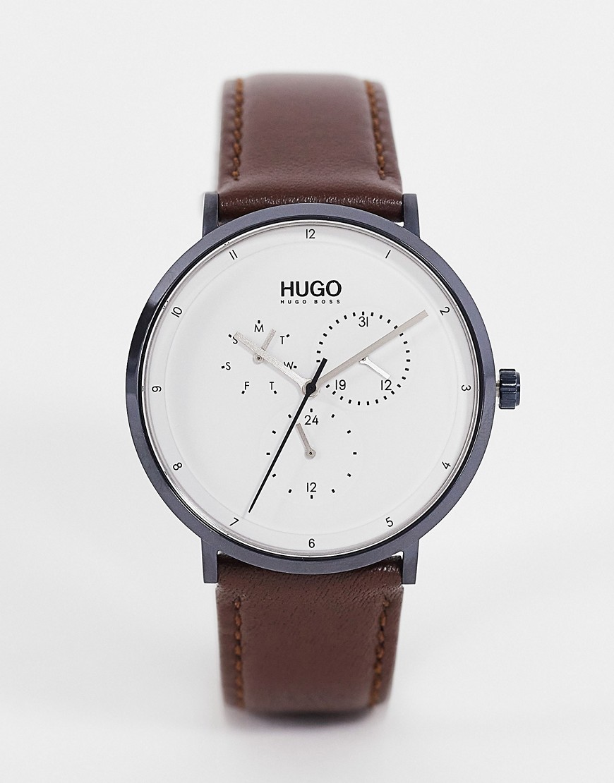 Hugo leather watch in tan 1530008-Brown