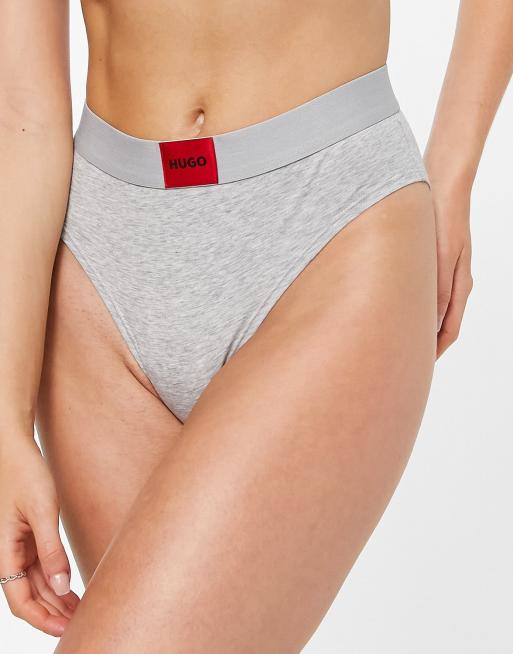 HUGO logo detail cotton brief in grey