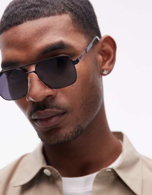 HUGO - Lunettes de soleil carrées - Noir mat, 3 de 3