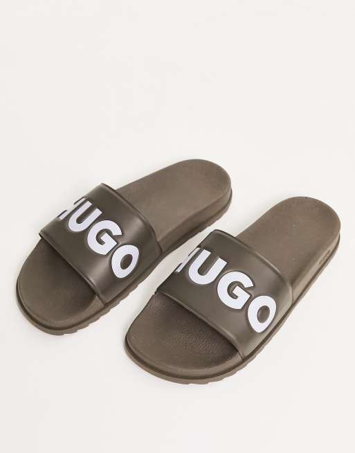 HUGO Match Claquettes Kaki