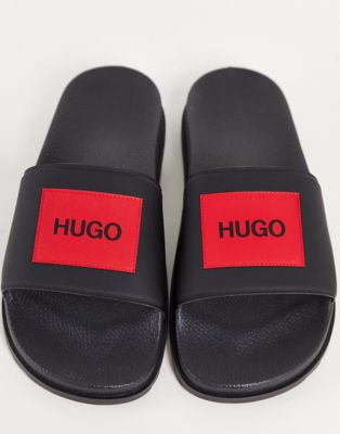 HUGO Match contrast box logo sliders in black