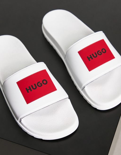 Hugo boss hot sale sliders white