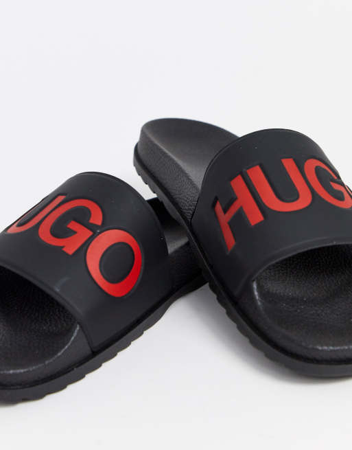 HUGO Match sliders in black ASOS