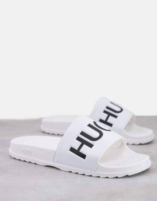 Hugo boss hot sale white sliders