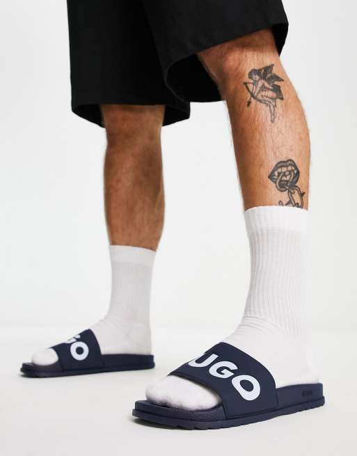 HUGO - Match - Slippers in marineblauw