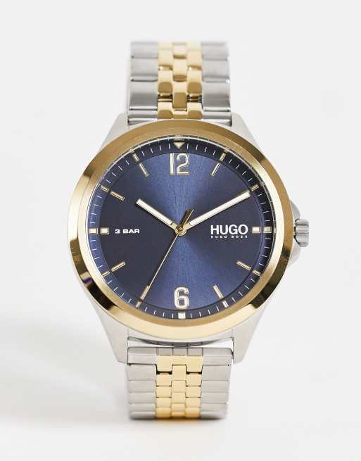 Hugo – Mehrfarbige Armbanduhr für Herren aus verschiedenen Metallen mit blauem Zifferblatt