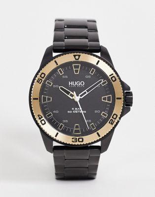 Hugo mens bracelet watch in black 1530225