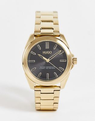 Hugo mens bracelet watch in gold 1530229