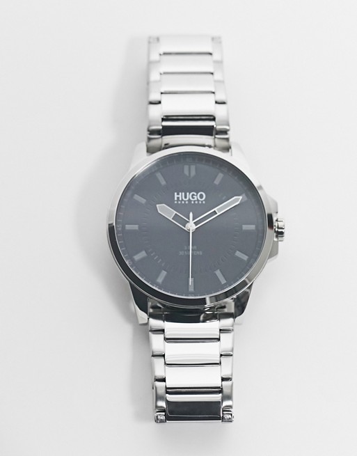 HUGO mens bracelet watch in silver