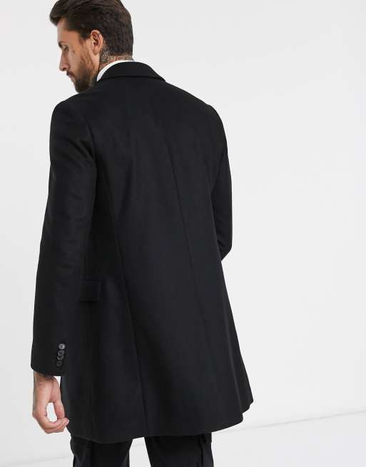 HUGO - Migor - Sort overfrakke i uldblanding, 2 af 4