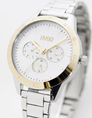 HUGO mix metal bracelet watch in silver 1540090