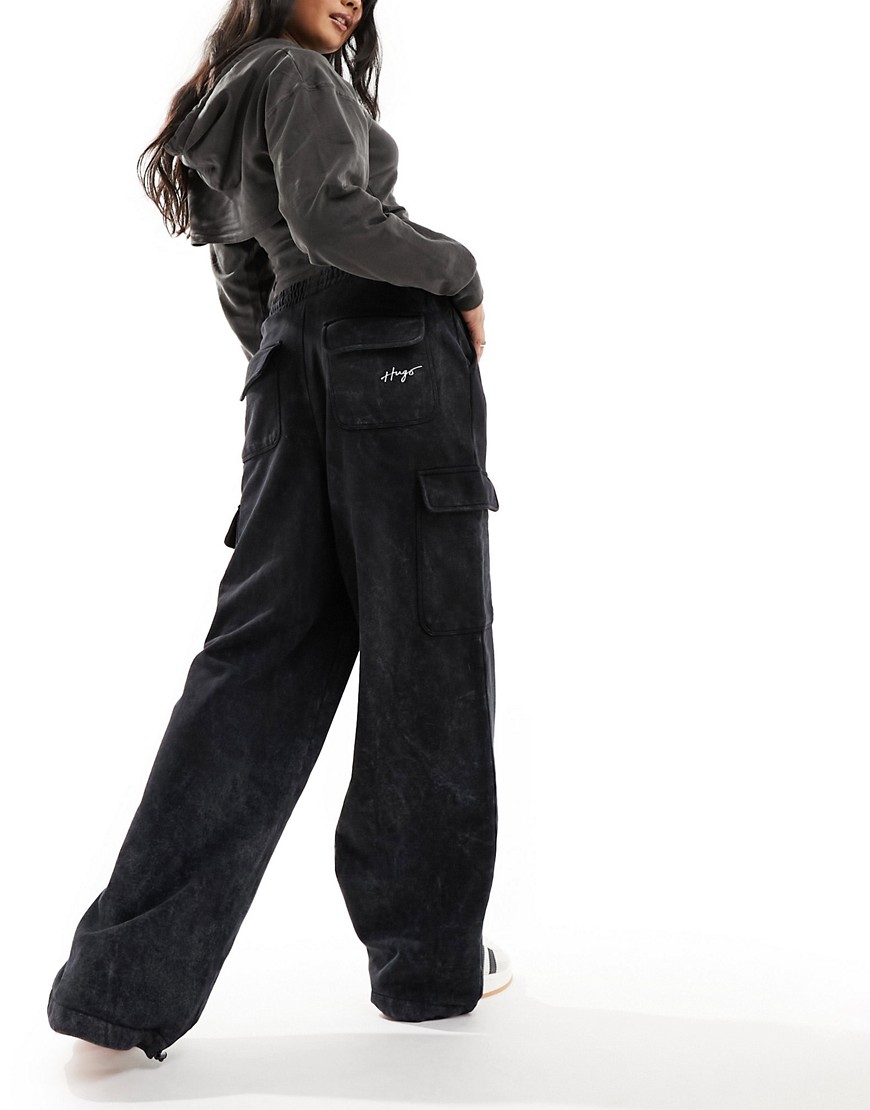 HUGO Naritima cargo trouser in black