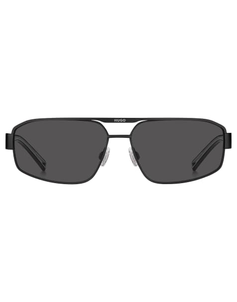Hugo navigator sunglasses in matte black  - view 1