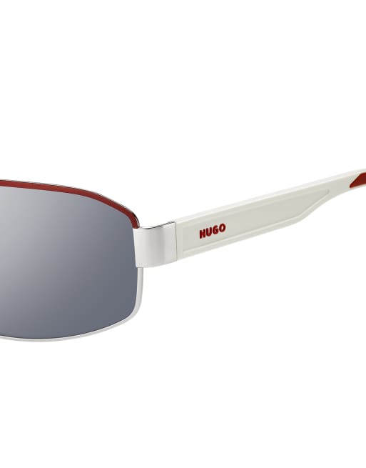 HUGO - Navigator zonnebril in zilver/rood, 3 van 3