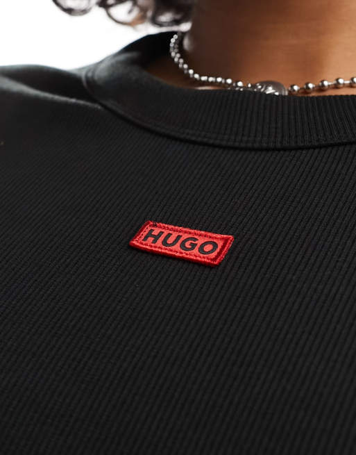 HUGO – Nemalia – Strickkleid in Schwarz, 2 von 4