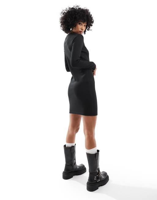 HUGO – Nemalia – Strickkleid in Schwarz, 3 von 4