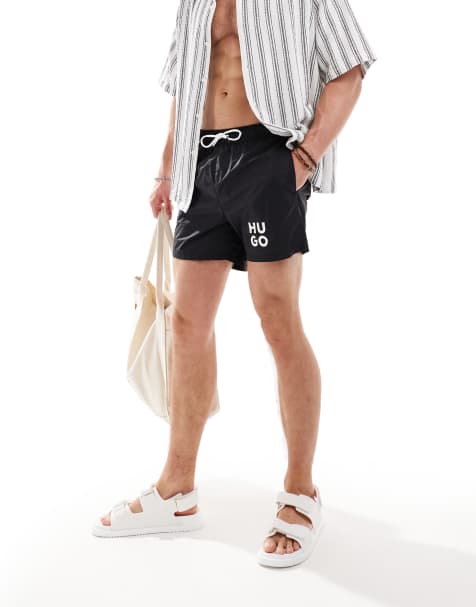 HUGO – Paol – Badeshorts in Schwarz - view 1