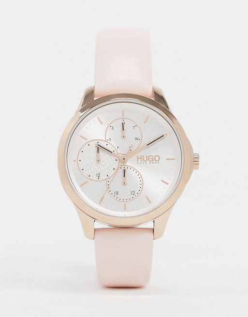 HUGO pink leather watch 1540047