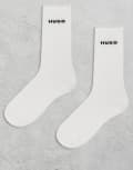[Hugo Red] Hugo Red 2-pack socks in white with frilled edge 4-5 White