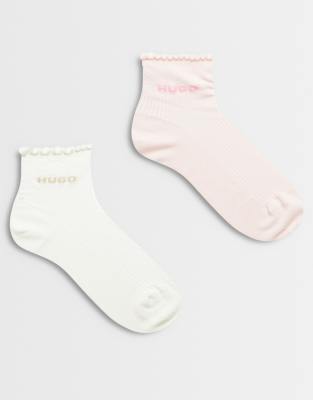 Hugo Red 2-pack Socks With Logo In Pink