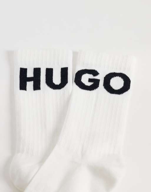 Hugo RED 3 pack crew socks in white, 3 of 3