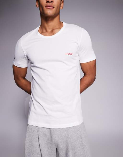 HUGO RED pack logo lounge t-shirt in white/grey/black ASOS