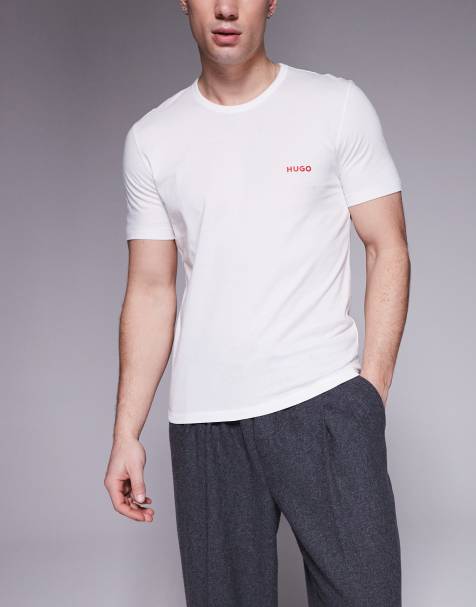 HUGO RED 3 pack logo t-shirts in white/navy/light blue - view 1