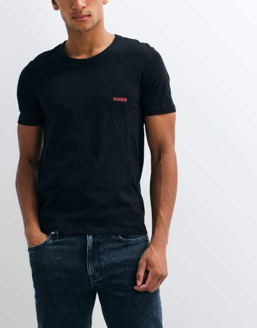 HUGO Red 3-pack logo t-shirts with chest logo in multi , 2 of 5