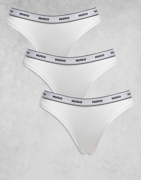 HUGO Red 3 pack of lingerie thongs in white - view 1