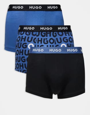 Hugo Red 3-pack Trunks In Multi