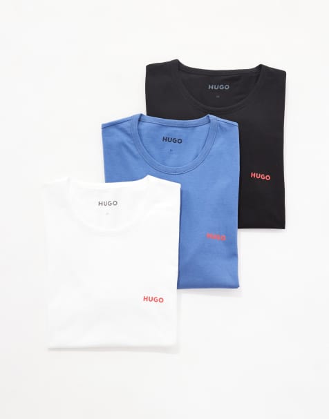 HUGO Red – 3er-Pack T-Shirts in Blau, Weiß und Schwarz - view 1
