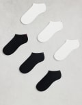 [Hugo Red] HUGO RED 6 pack back logo low sneaker socks in black/white-Multi 38-42 Black/ white