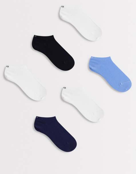 Hugo Red 6-pack of ankle socks in white, blue and black - view 1