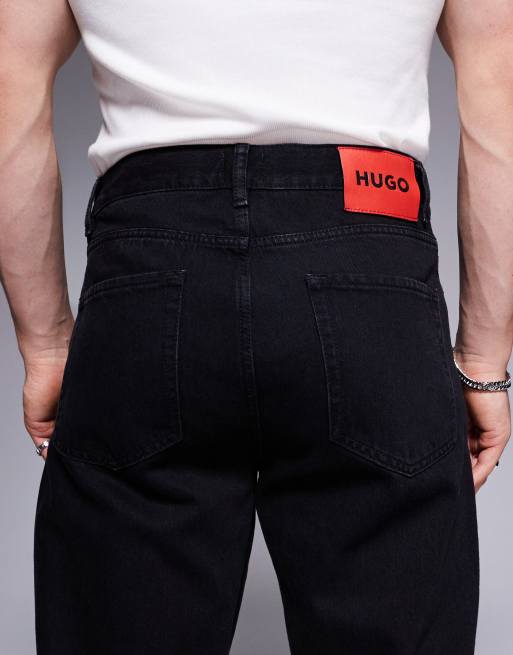 HUGO Red – 838– Czarne zwężane jeansy o dopasowanym kroju, 4 z 5