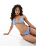 [Hugo Red] HUGO Red all over logo bikini top in blue (part of a set) 14 Light/pastel blue