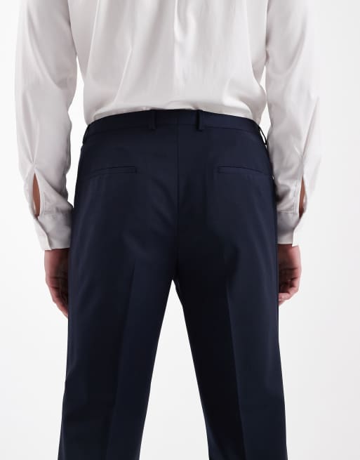 Hugo Red Arti hesten co-ord slim fit suit trousers in dark blue, 4 of 5