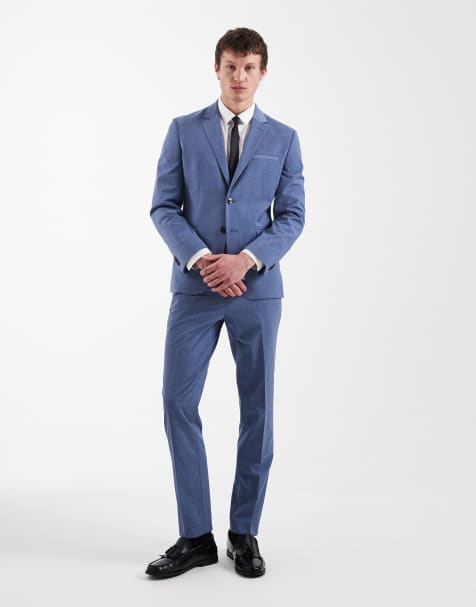 HUGO RED – Arti Hesten – Ljusblå kostymbyxor i slim fit, del av set - view 1