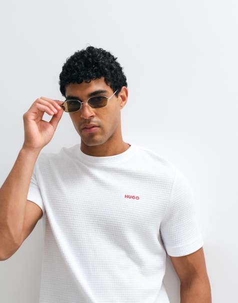 HUGO Red Austin zestaw lounge wear z waflowej tkaniny, biały T-shirt - view 1